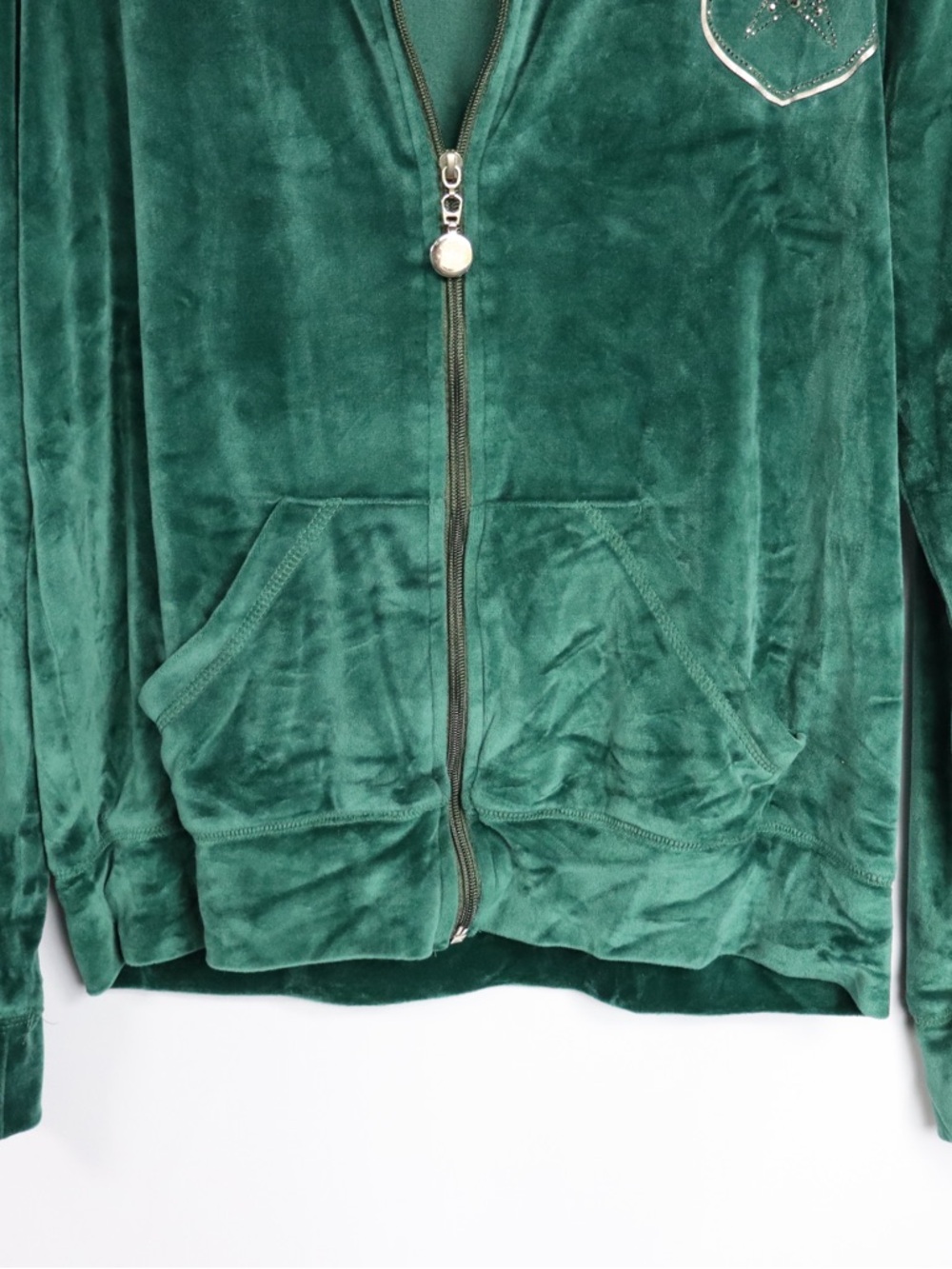 Teen Fitness Velour Tracksuit Set Green Hoodie & Pants Y2K Matching Set - Picture 5 of 11